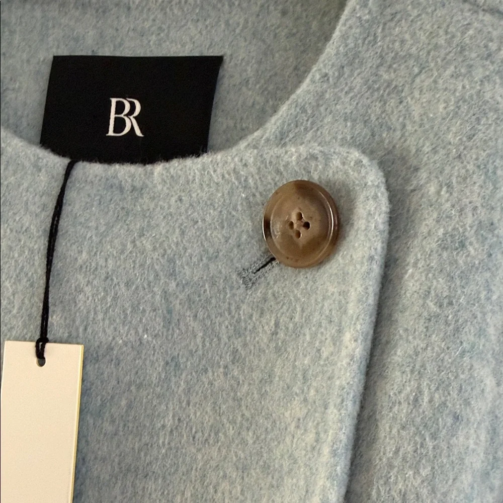 Banana Republic Wool cropped boxy jacket in Sea Glass Heather Blue. NWT fits XS* - Picture 2 of 13